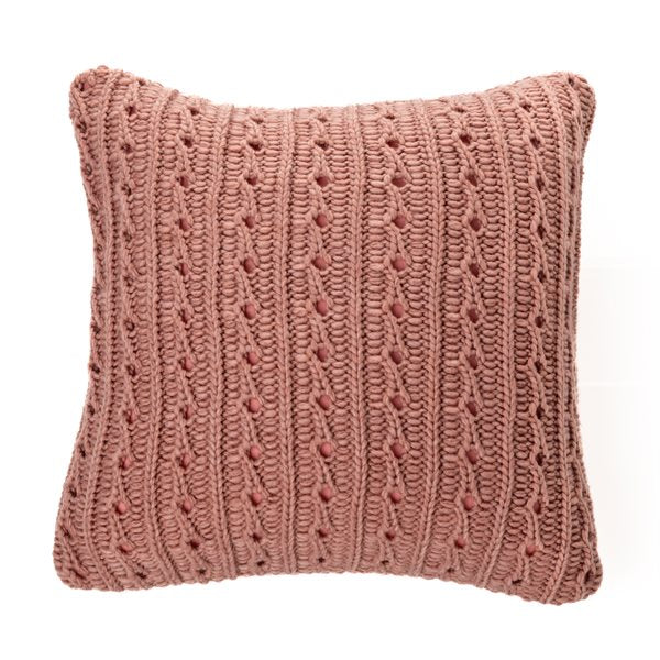 DALIDA PINK KNIT DECORATIVE PILLOW 18X18