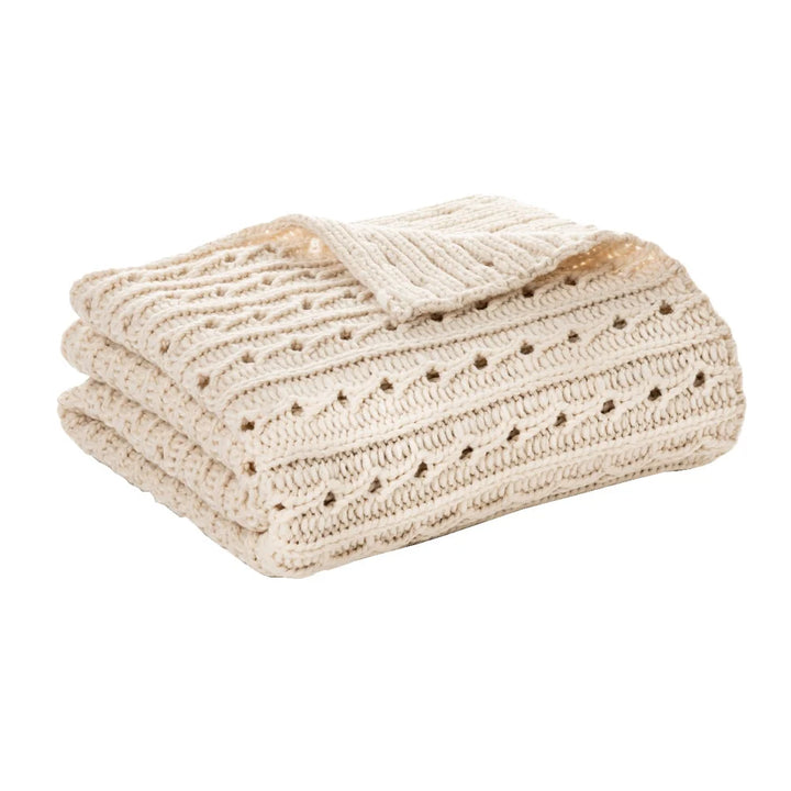 DALIDA CREAM KNIT THROW 50X60&