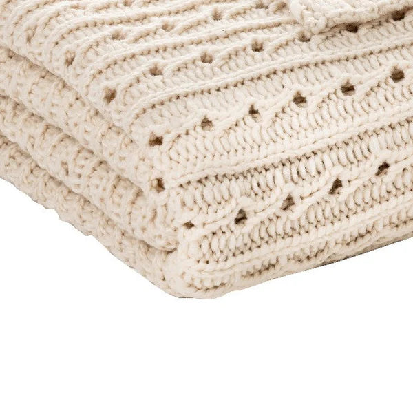 DALIDA CREAM KNIT THROW 50X60&