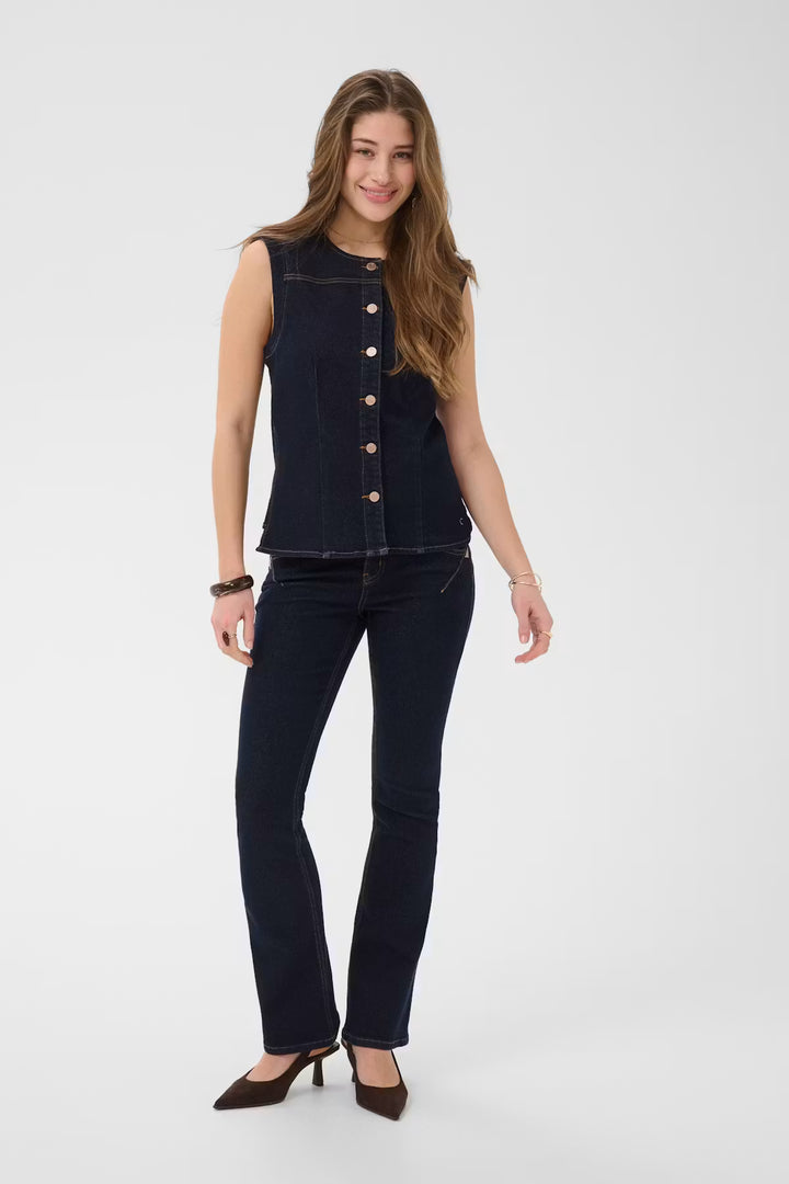 CRDAMY WAISTCOAT "CAPE BRETON RINSE BLUE DENIM"