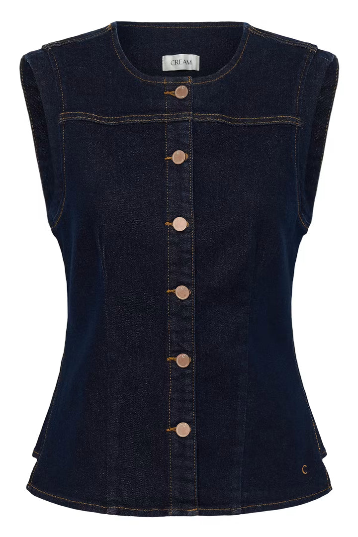 CRDAMY WAISTCOAT "CAPE BRETON RINSE BLUE DENIM"