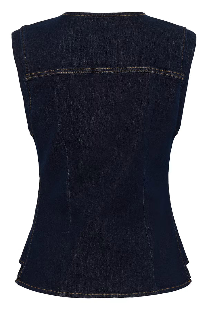 CRDAMY WAISTCOAT "CAPE BRETON RINSE BLUE DENIM"