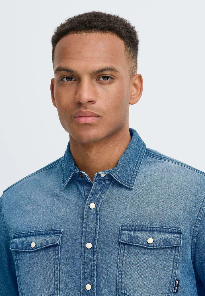 BHDARGO SHIRT "DENIM MIDDLE BLUE"