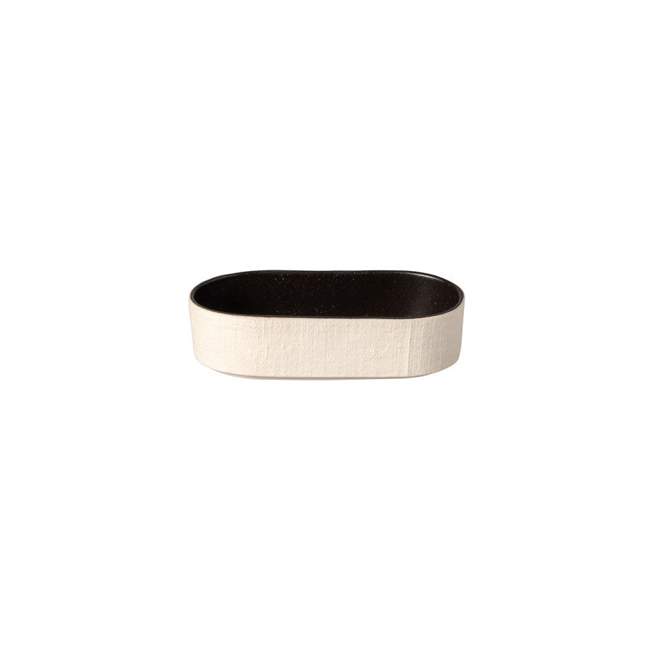 DAVID SHAW NOTOS BLACK DEEP OVAL TRAY - 18CM