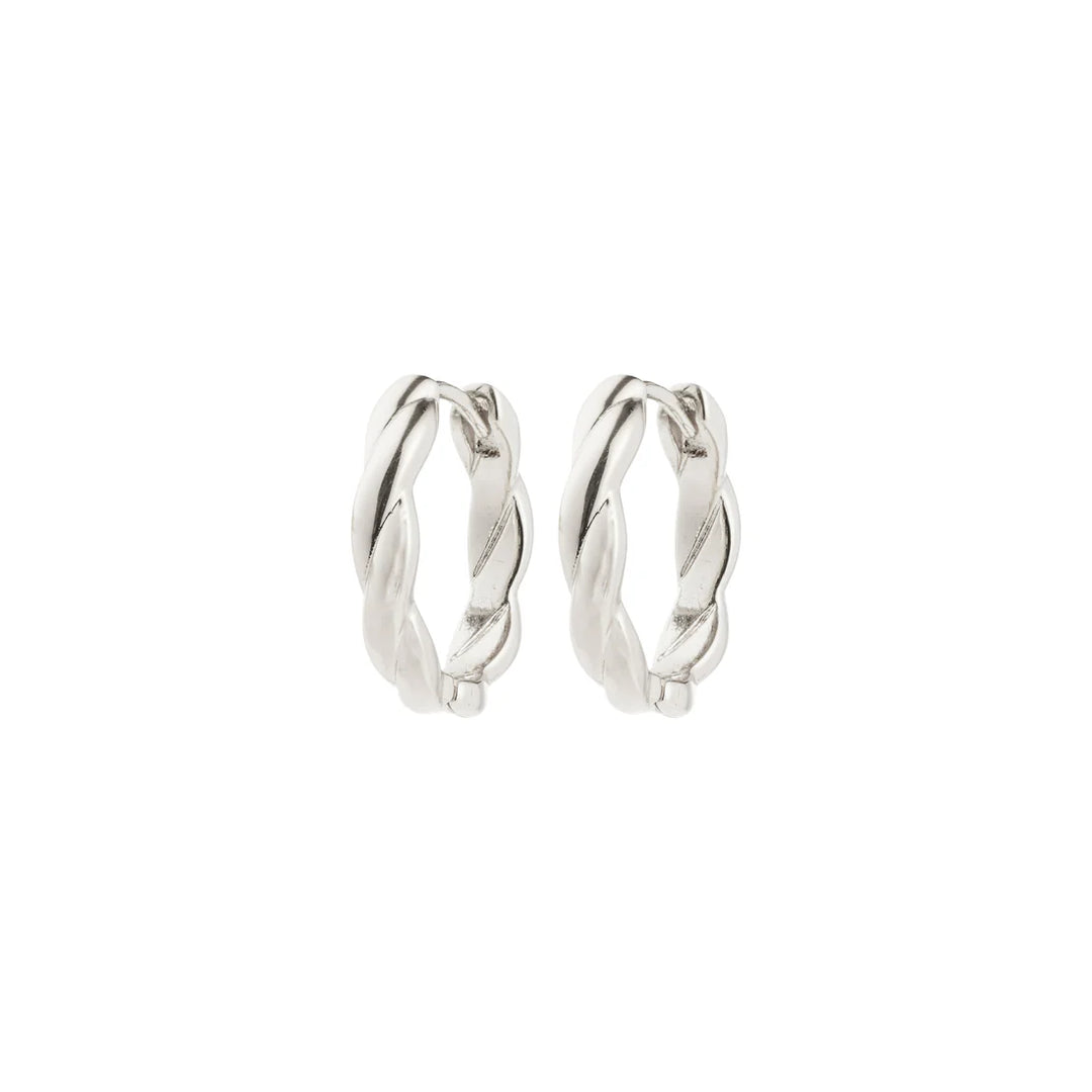 DECLAN RECYCLED TWISTED HOOP EARRINGS "SILVER PLATED"