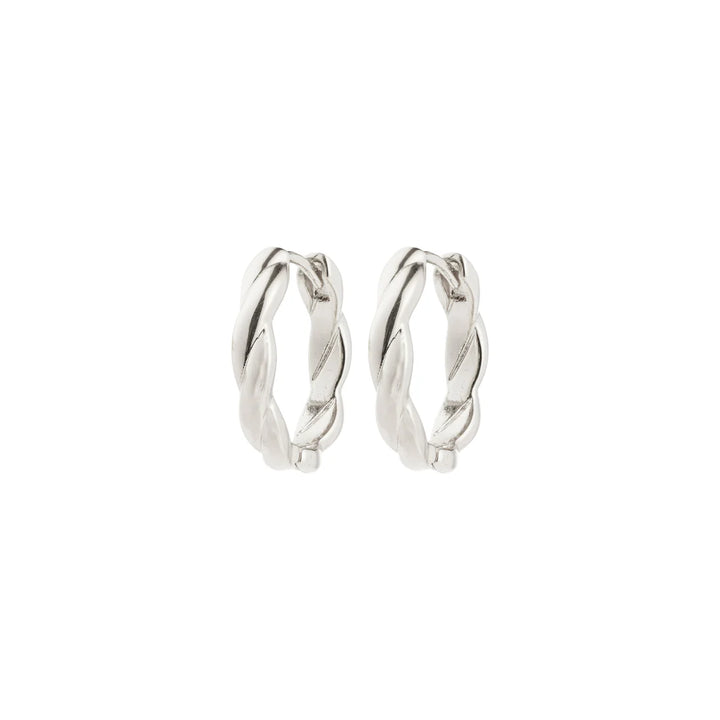 DECLAN RECYCLED TWISTED HOOP EARRINGS "SILVER PLATED"