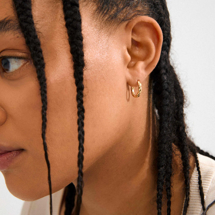 DECLAN RECYCLED TWISTED HOOP EARRINGS "GOLD-PLATED"