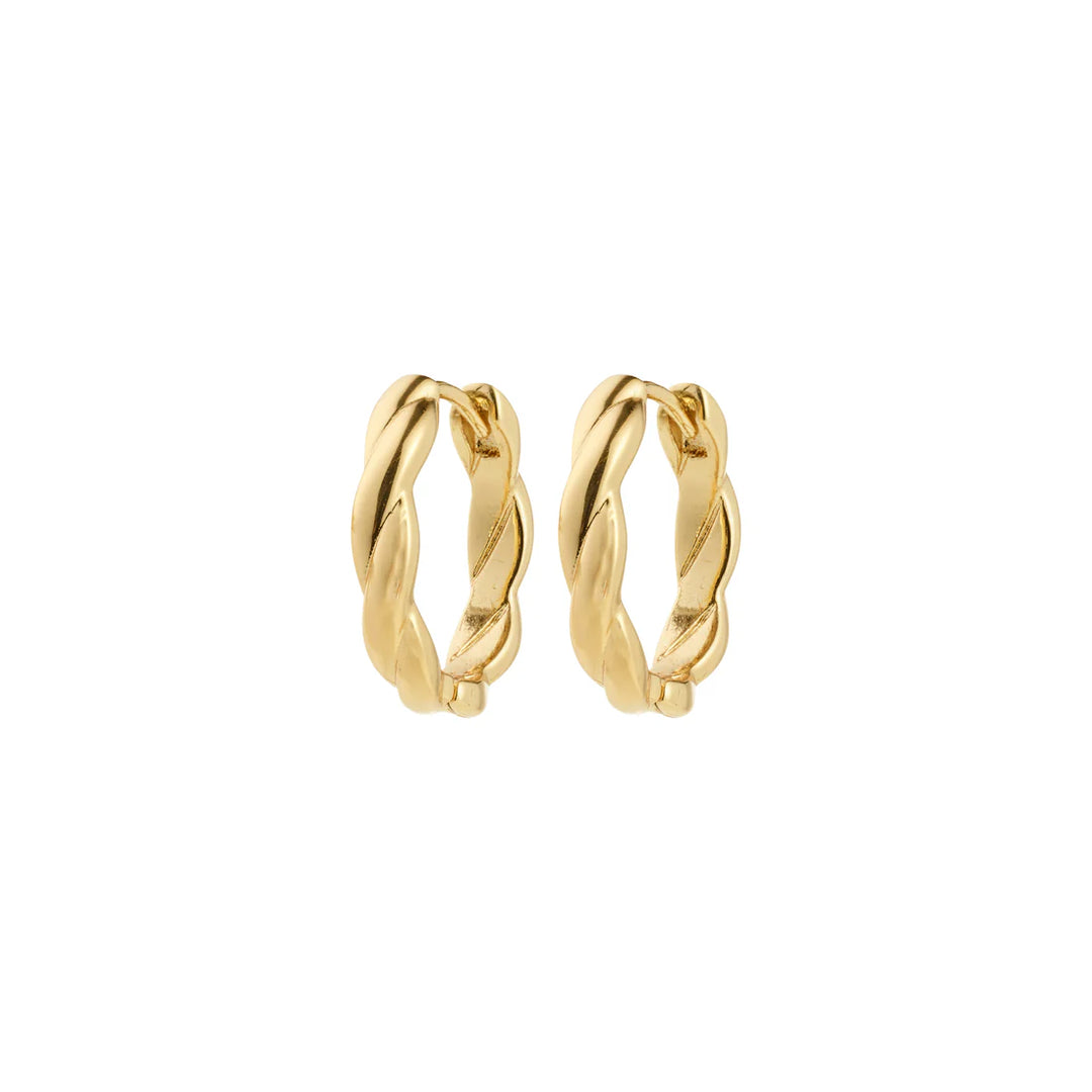 DECLAN RECYCLED TWISTED HOOP EARRINGS "GOLD-PLATED"