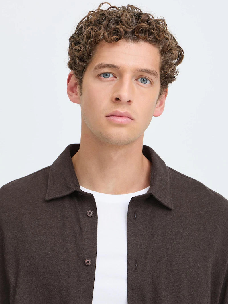 CFARKAN FORMAL SHIRT "DEMITASSE MELANGE"