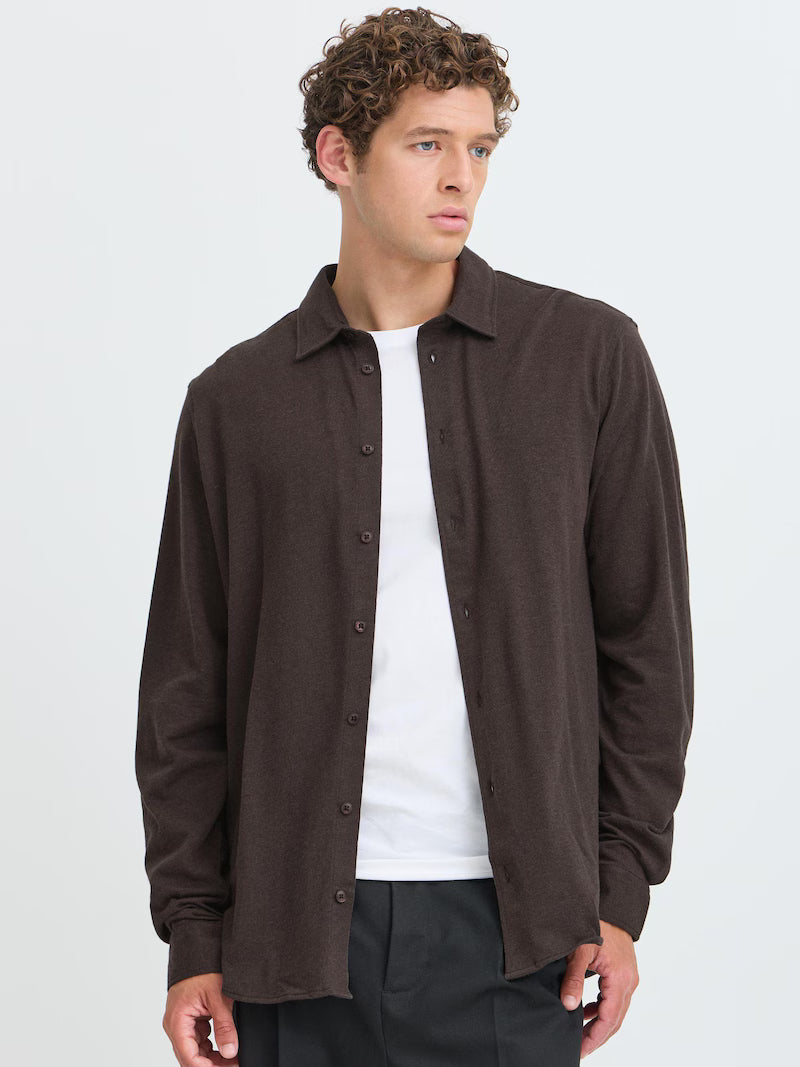 CFARKAN FORMAL SHIRT "DEMITASSE MELANGE"