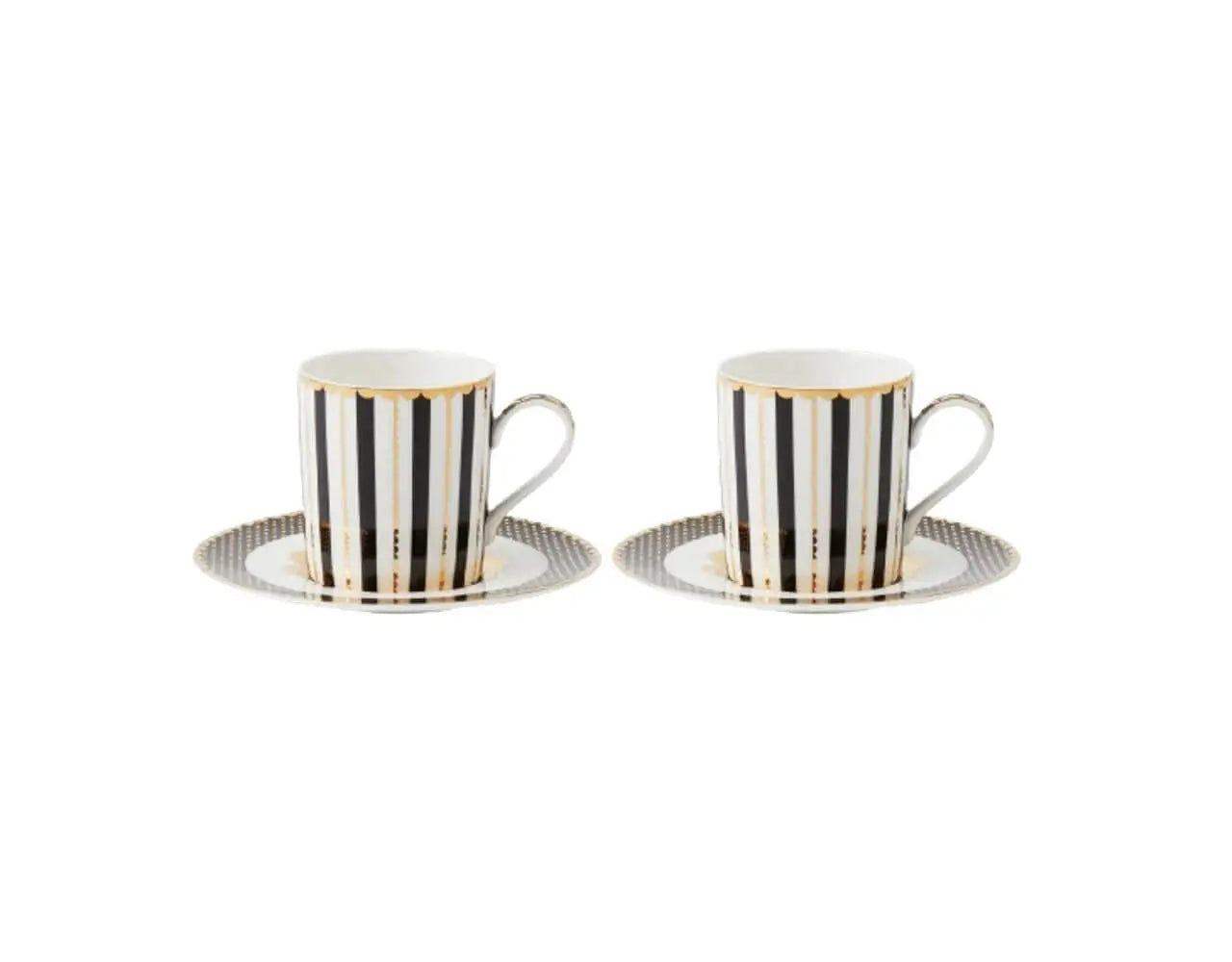 MAXWELL WILLIAMS Teas & C’s Regency Demi Cup & Saucer - 100ml Set of 2 Black Gift Boxed