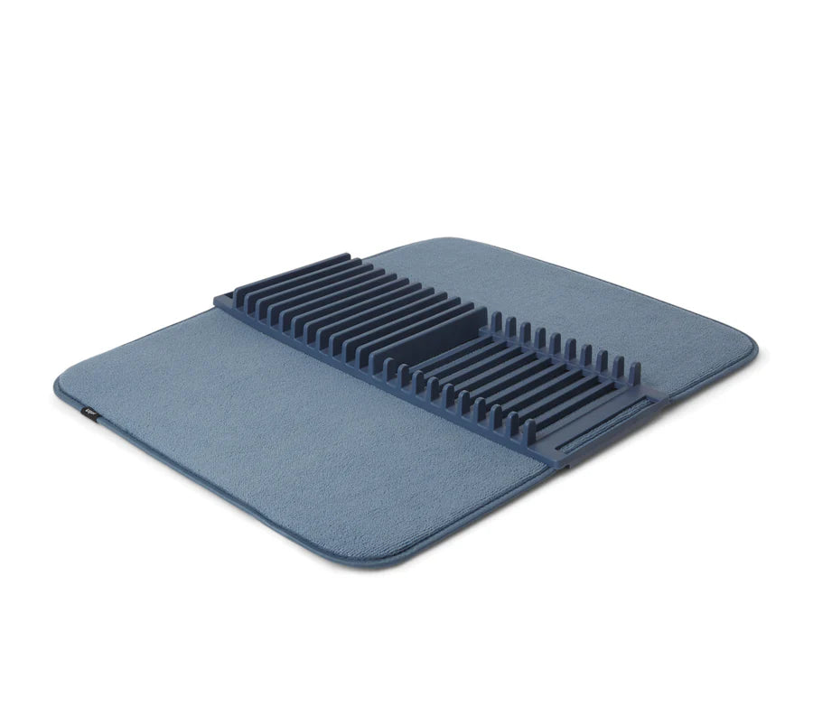 UDRY DISH DRYING RACK WITH MAT - DENIM