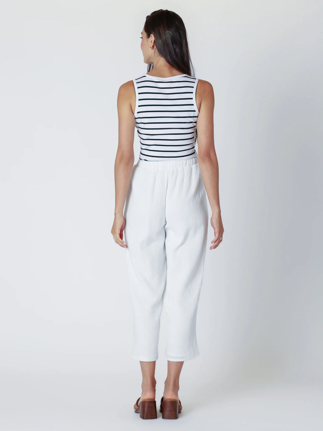 PULL-ON TEXTURED PANTS "OFF WHITE"