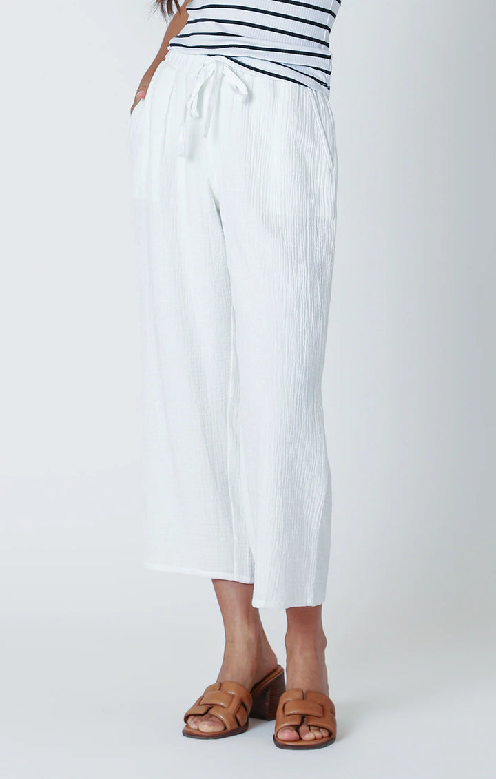 PULL-ON TEXTURED PANTS "OFF WHITE"