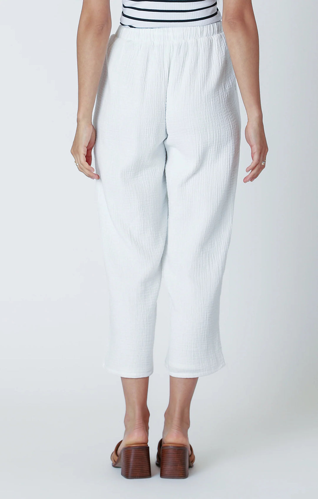 PULL-ON TEXTURED PANTS "OFF WHITE"