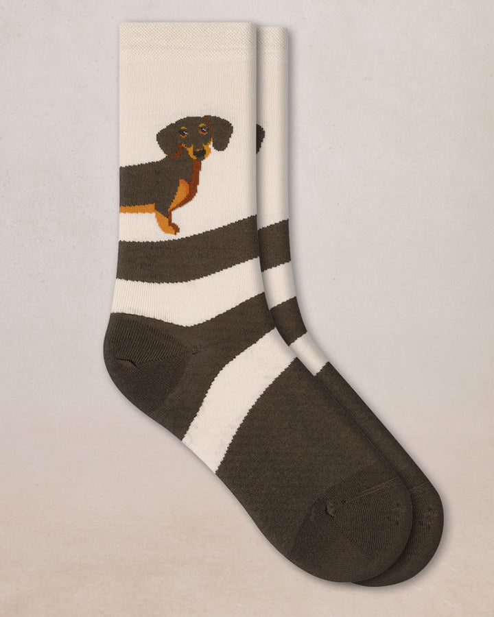 DACHSHUND SOCKS "BROWN"