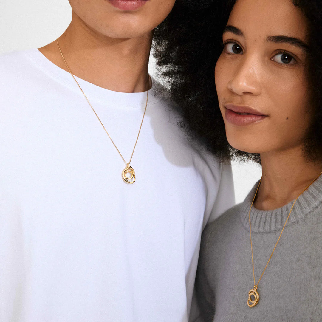 DIEGO RECYCLED SPIRAL PENDANT NECKLACE "GOLD-PLATED"