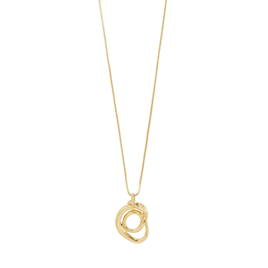 DIEGO RECYCLED SPIRAL PENDANT NECKLACE "GOLD-PLATED"