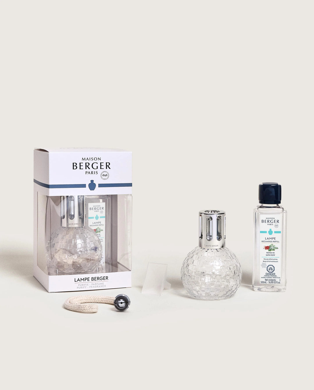 DISCO CLEAR FRAGRANCE LAMP GIFT SET WITH FESTIVE FIR