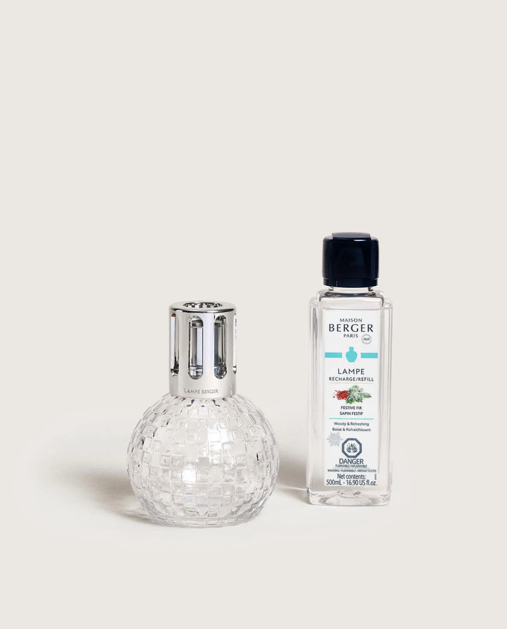 DISCO CLEAR FRAGRANCE LAMP GIFT SET WITH FESTIVE FIR