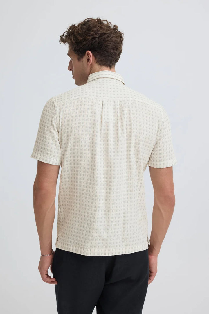 CFSTAI SS DOBBY CHECKED SHIRT "MARSHMALLOW"