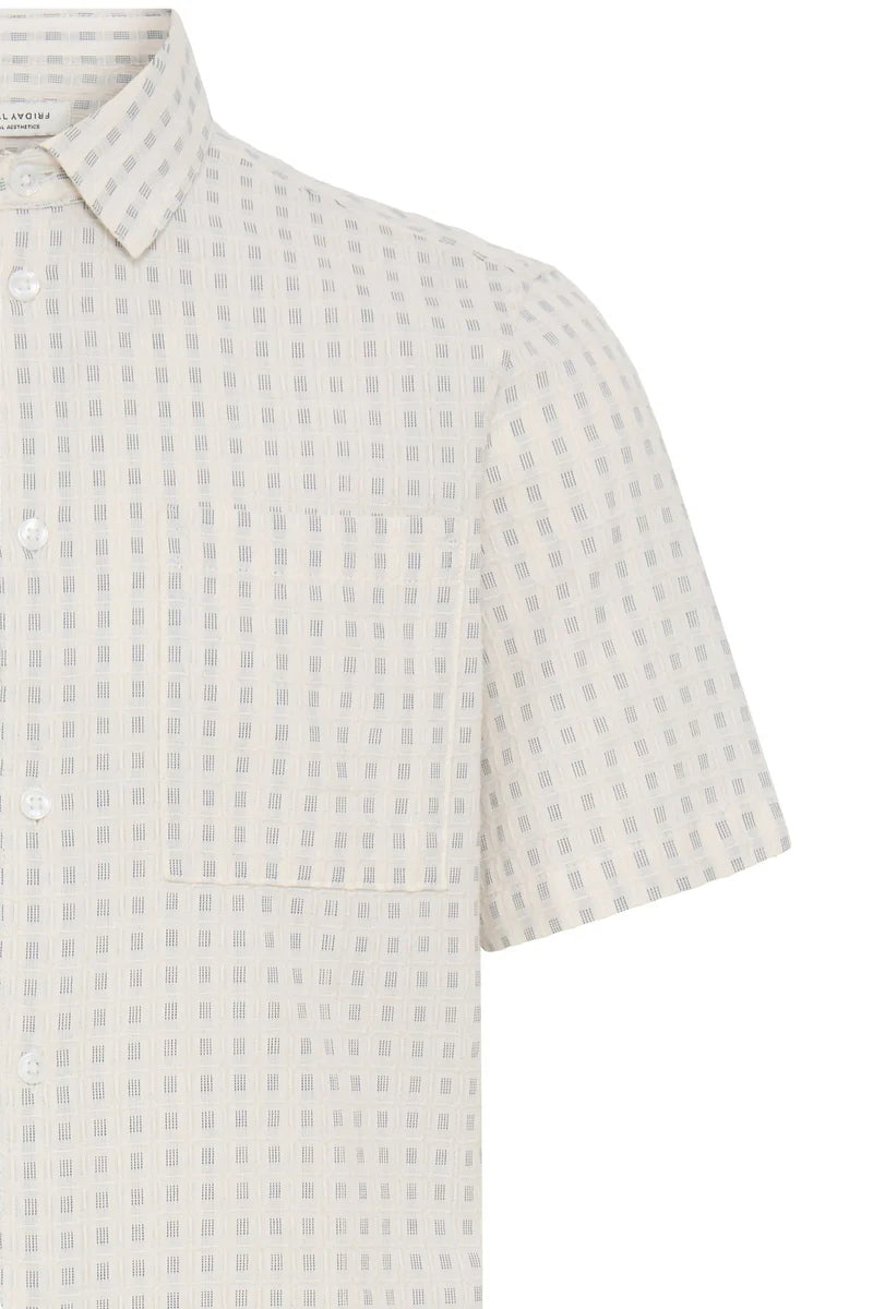 CFSTAI SS DOBBY CHECKED SHIRT "MARSHMALLOW"