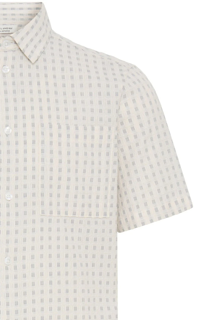 CFSTAI SS DOBBY CHECKED SHIRT "MARSHMALLOW"
