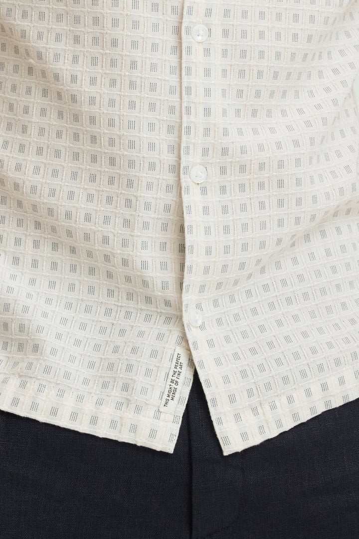 CFSTAI SS DOBBY CHECKED SHIRT "MARSHMALLOW"