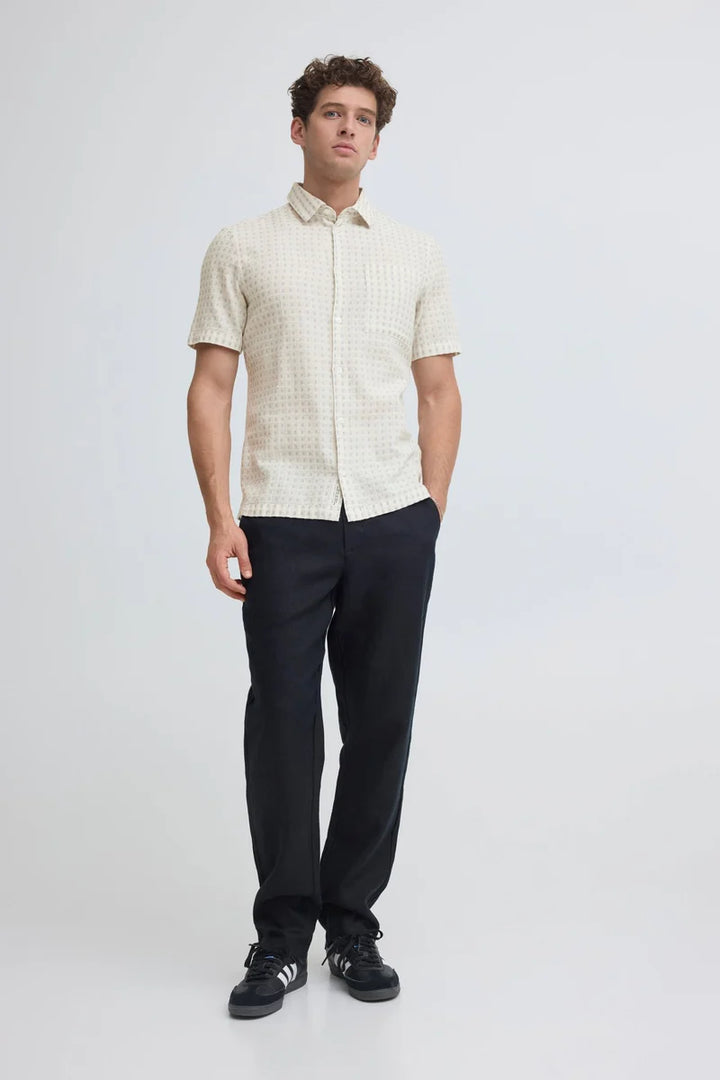 CFSTAI SS DOBBY CHECKED SHIRT "MARSHMALLOW"