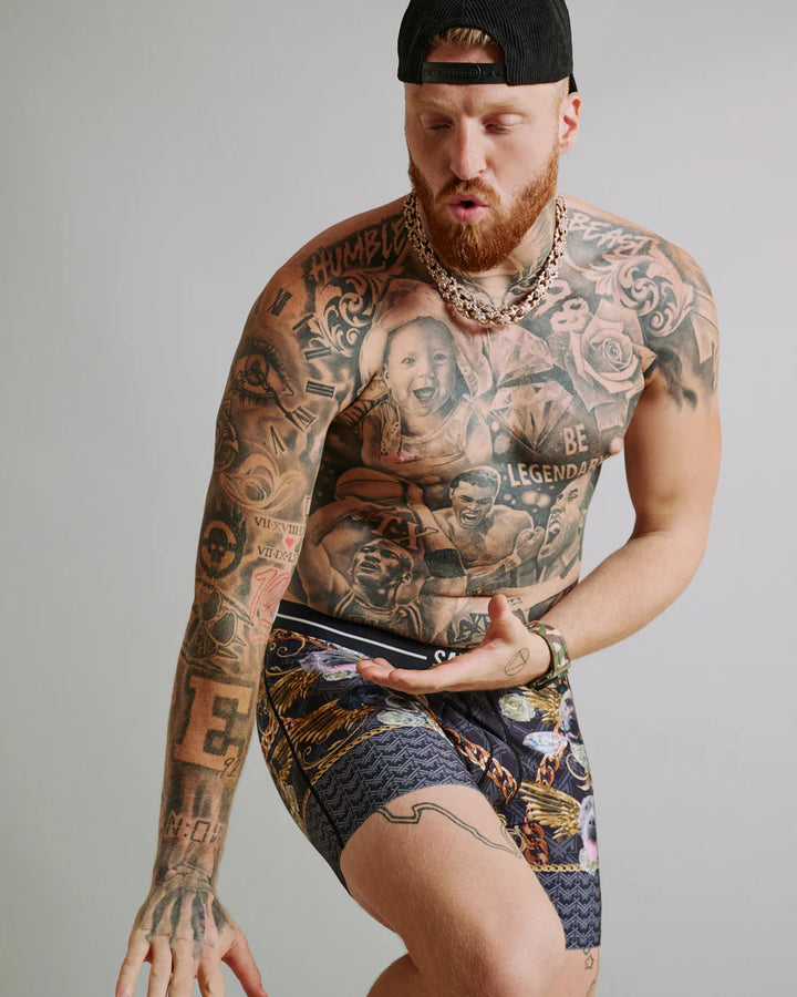 VOLT BREATHABLE MESH BOXER BRIEF 6" "DOGS OF MAXX-BLACK"