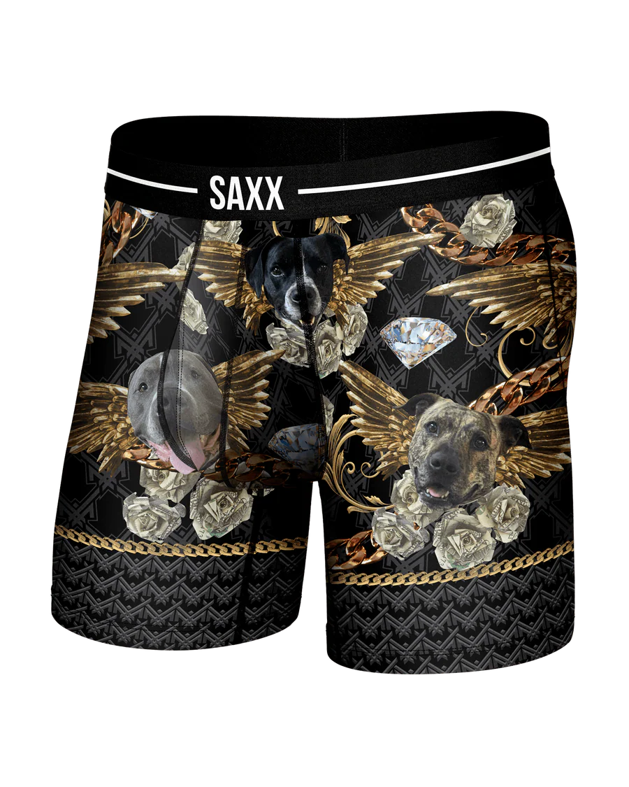VOLT BREATHABLE MESH BOXER BRIEF 6" "DOGS OF MAXX-BLACK"