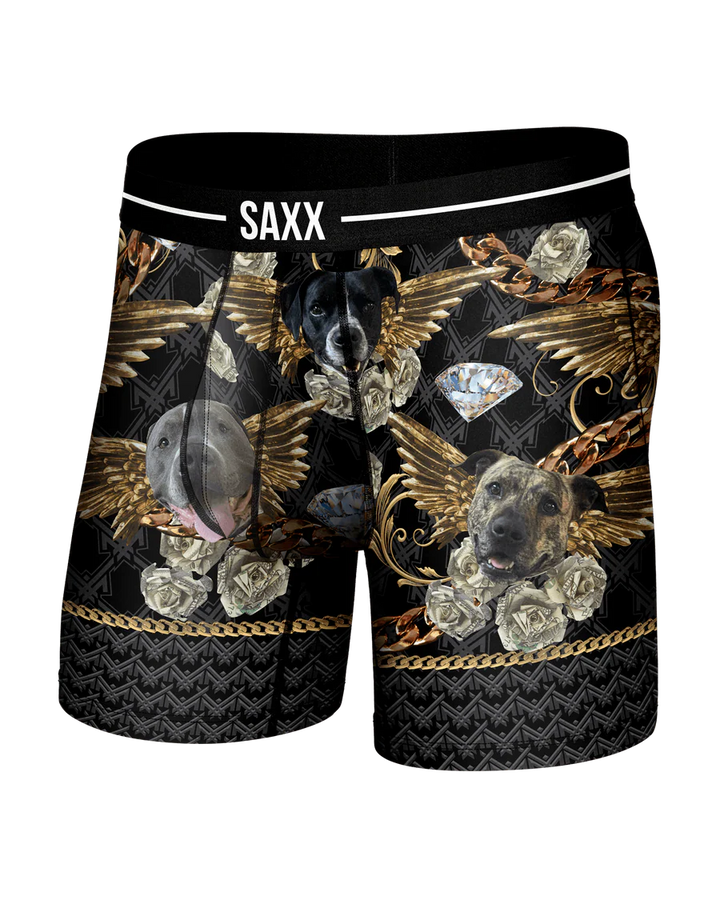 VOLT BREATHABLE MESH BOXER BRIEF 6" "DOGS OF MAXX-BLACK"