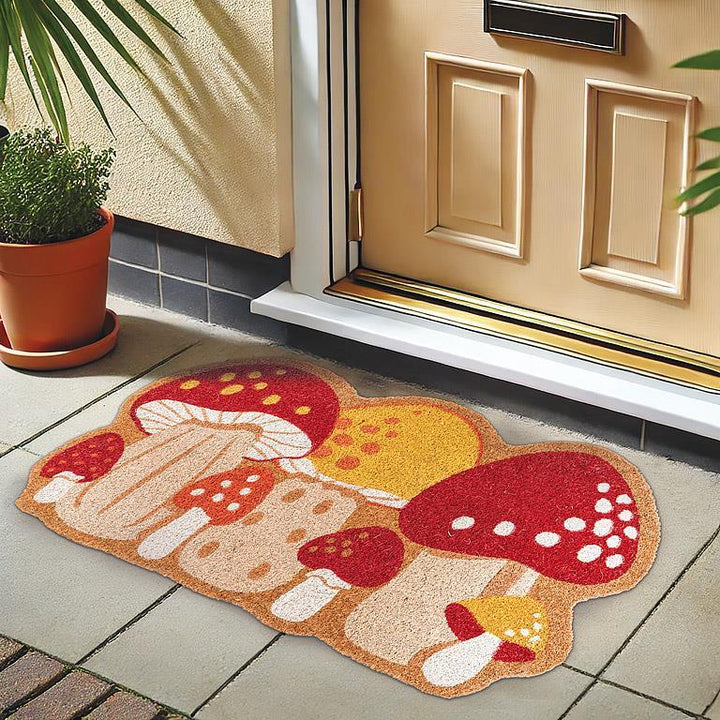 COLOURFUL MUSHROOM SHAPED DOORMAT 18X30&