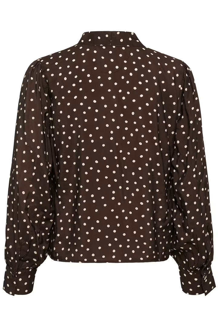 KADOTTE BLOUSE "COFFEE BEAN TURTLEDOVE DOT"