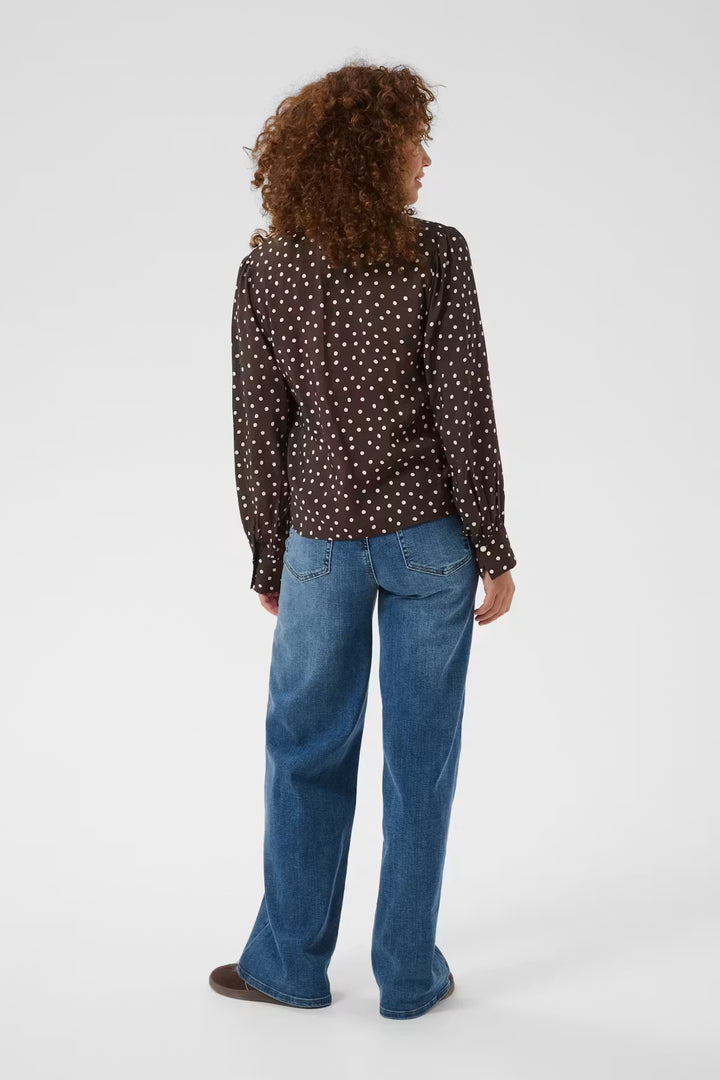 KADOTTE BLOUSE "COFFEE BEAN TURTLEDOVE DOT"
