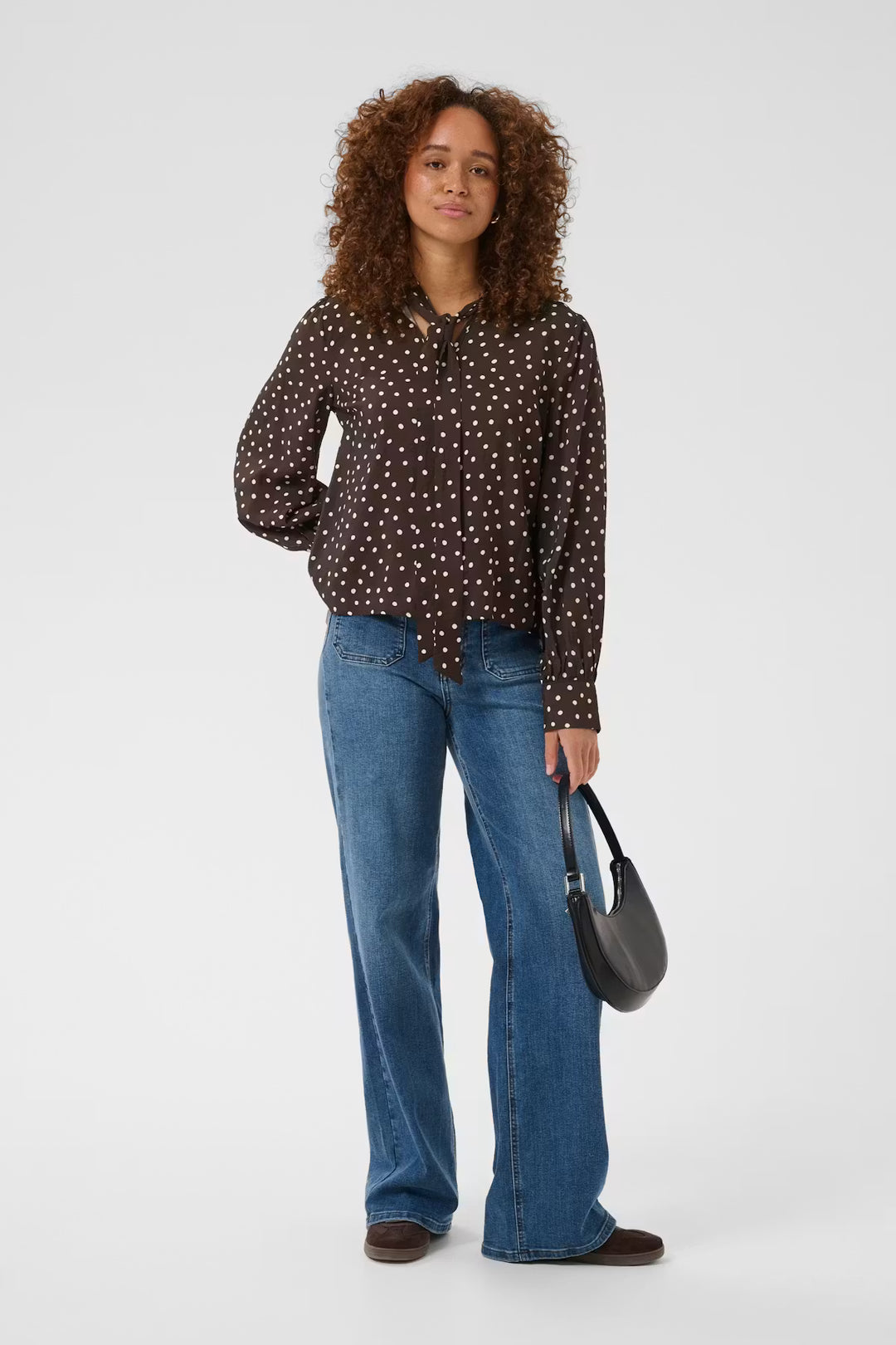 KADOTTE BLOUSE "COFFEE BEAN TURTLEDOVE DOT"