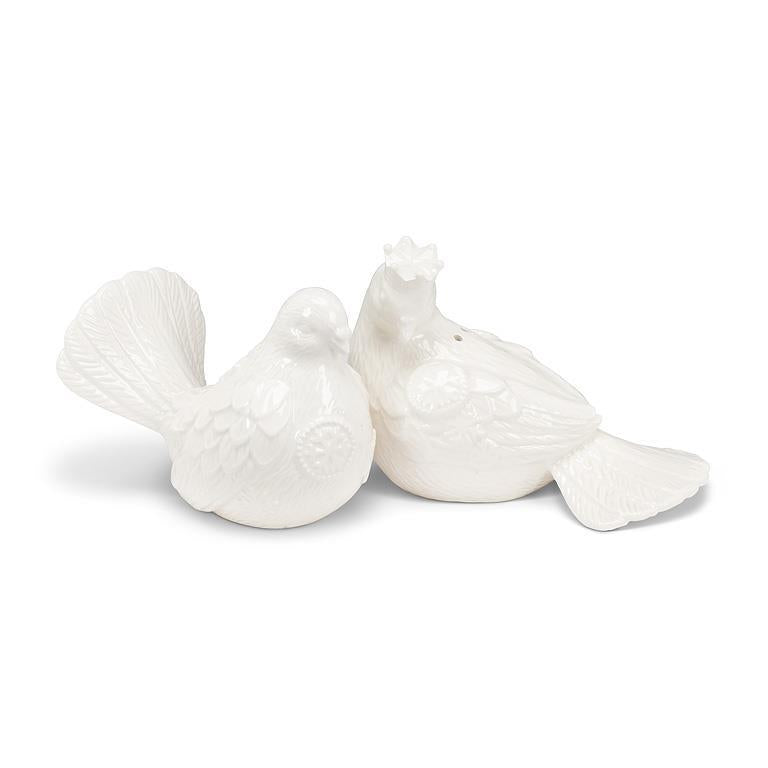 DOVE WITH CROWN SALT & PEPPER - 3'' HIGH