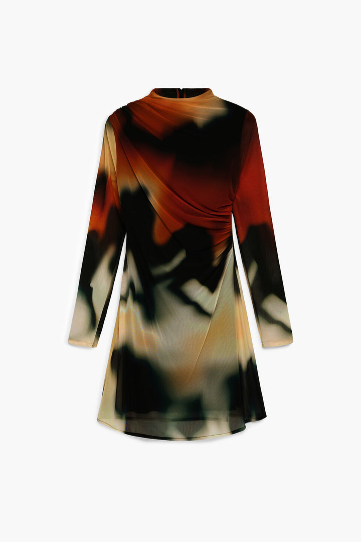 ESTOCOLMO SHORT PRINTED TULLE DRESS