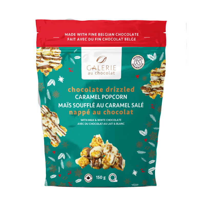CHOCOLATE DRIZZLED CARAMEL POPCORN 150G