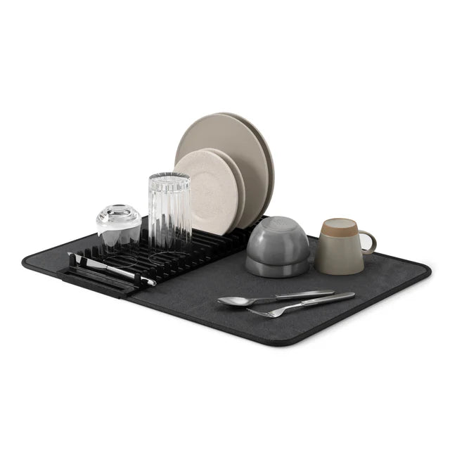 UDRY DISH DRYING RACK WITH MAT "BLACK"