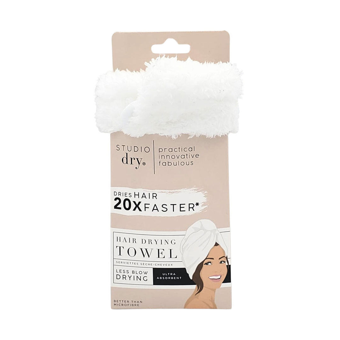 TURBAN HAIR DRYING TOWEL - WHITE