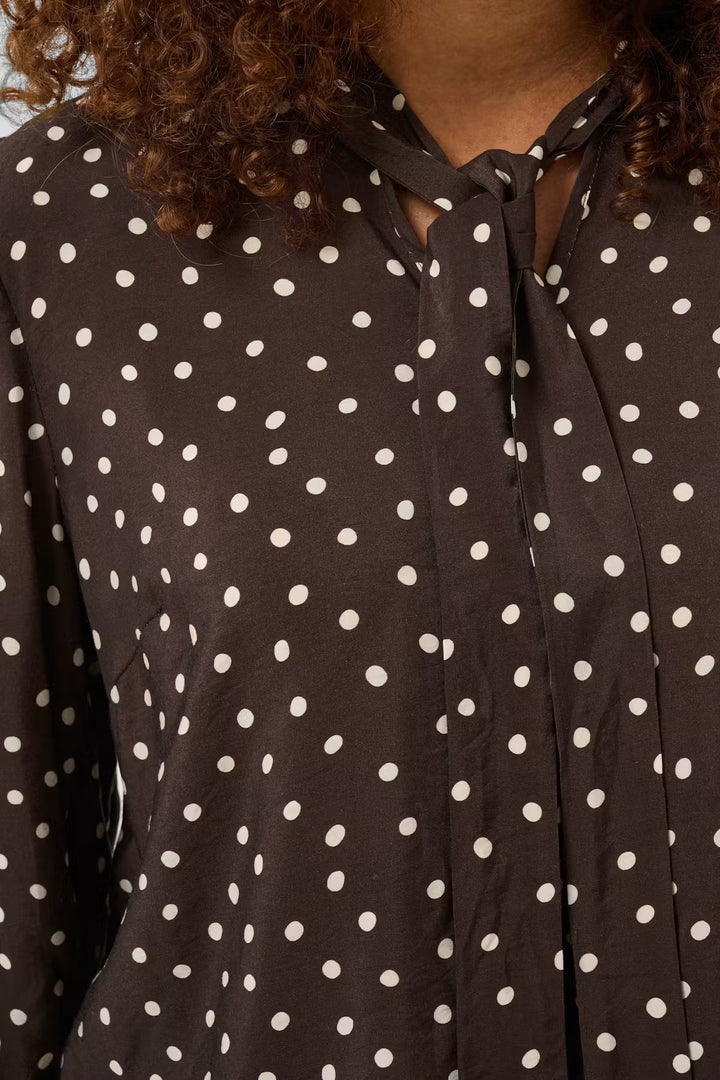KADOTTE BLOUSE "COFFEE BEAN TURTLEDOVE DOT"