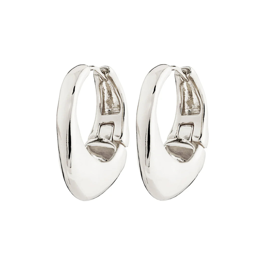 DUNE RECYCLED CHUNKY HOOP EARRINGS "SILVER-PLATED"