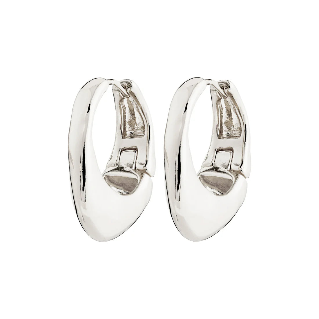 DUNE RECYCLED CHUNKY HOOP EARRINGS "SILVER-PLATED"