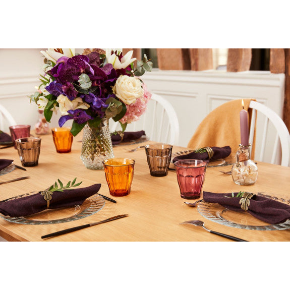 PICARDIE GREY GLASS TUMBLERS 360ML - SET OF 4