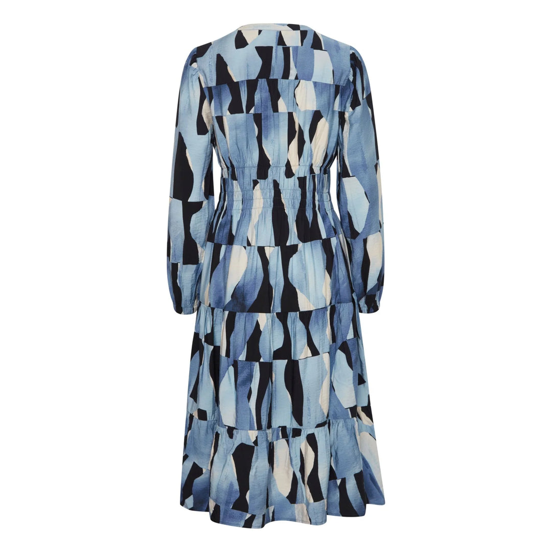 BYIBINE DRESS "DUSTY BLUE ABSTRACT"