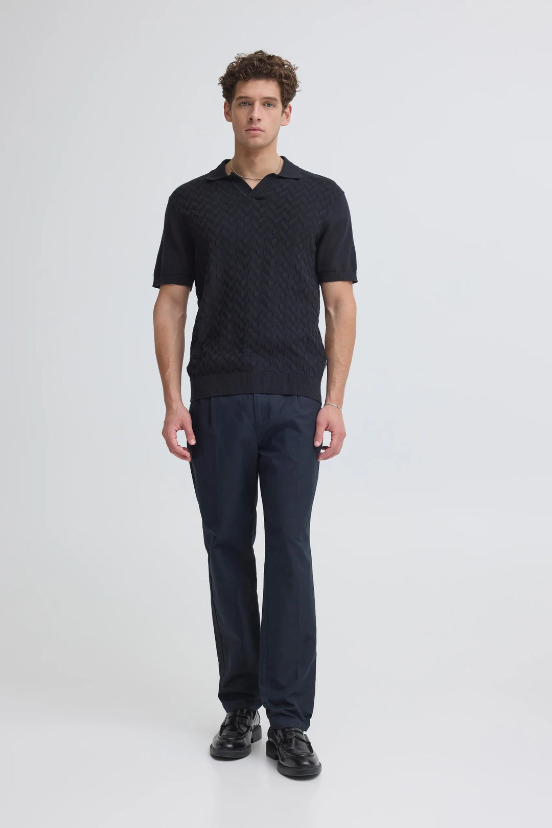 CFDYRVIK KNIT SHIRT "DARK NAVY"