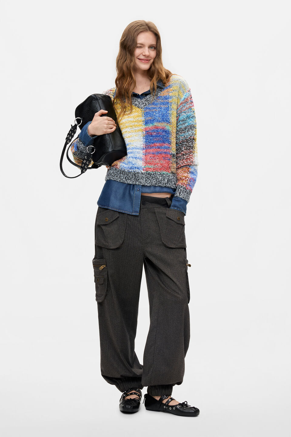 CHUNKY KNIT CROPPED SWEATER "EARTHTEXTURE"
