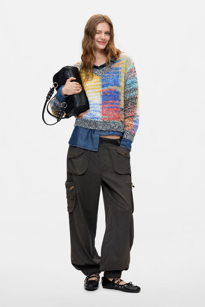 CHUNKY KNIT CROPPED SWEATER "EARTHTEXTURE"