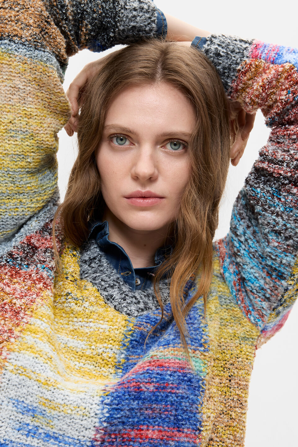 CHUNKY KNIT CROPPED SWEATER "EARTHTEXTURE"